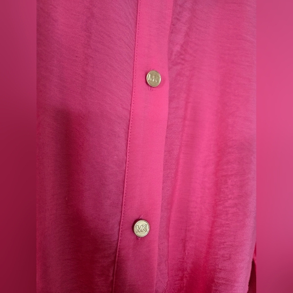 Michael Kors | Vibrant Pink Button-Down Shirt, Size L - Picture 7 of 8
